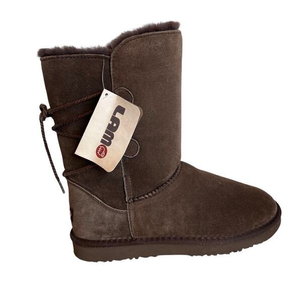 LAMO Shearling Suede Boots in Brown Women's Size 9 - Picture 2 of 10